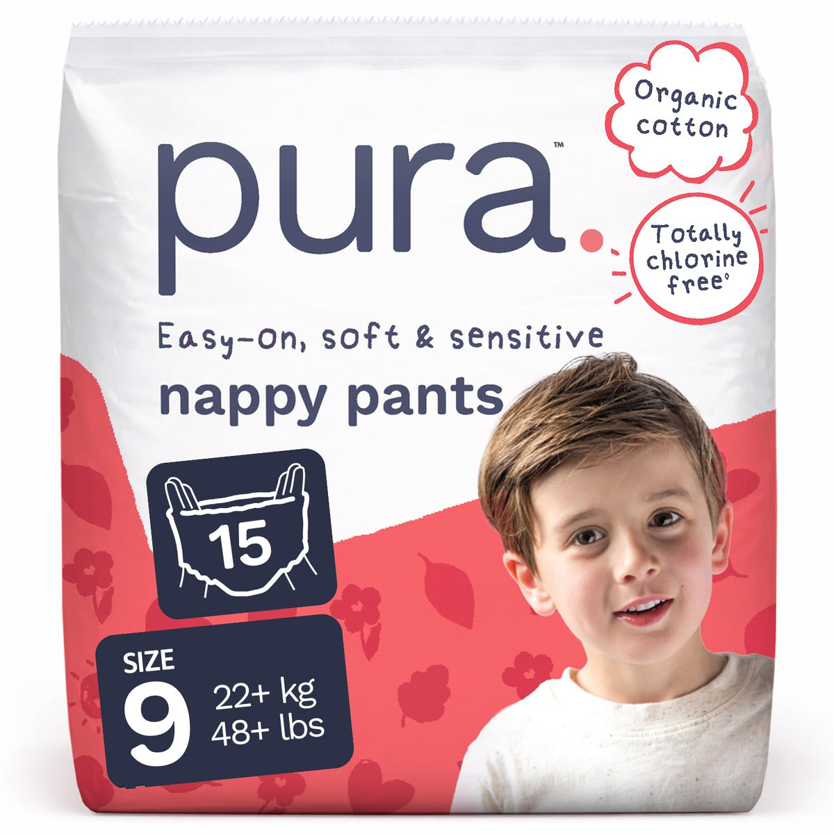 Pura Nappy Pants Size 9 (22kg+) 45 Count Sensitive Skin
