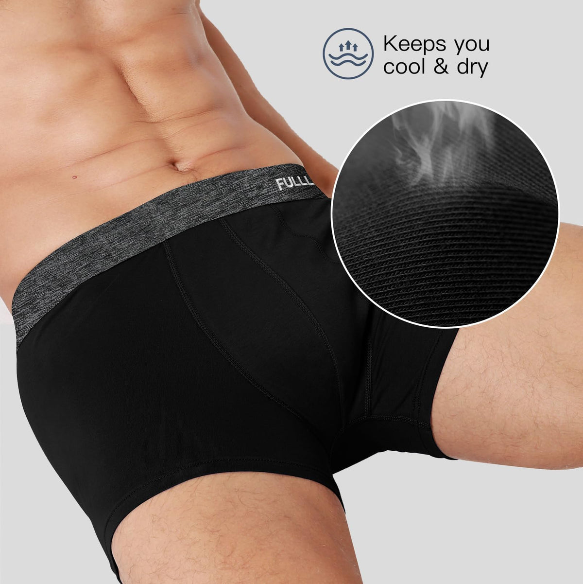 Fullluwaa Mens Boxers Cotton 10 Pack, No Scratch, Breathablee and Soft