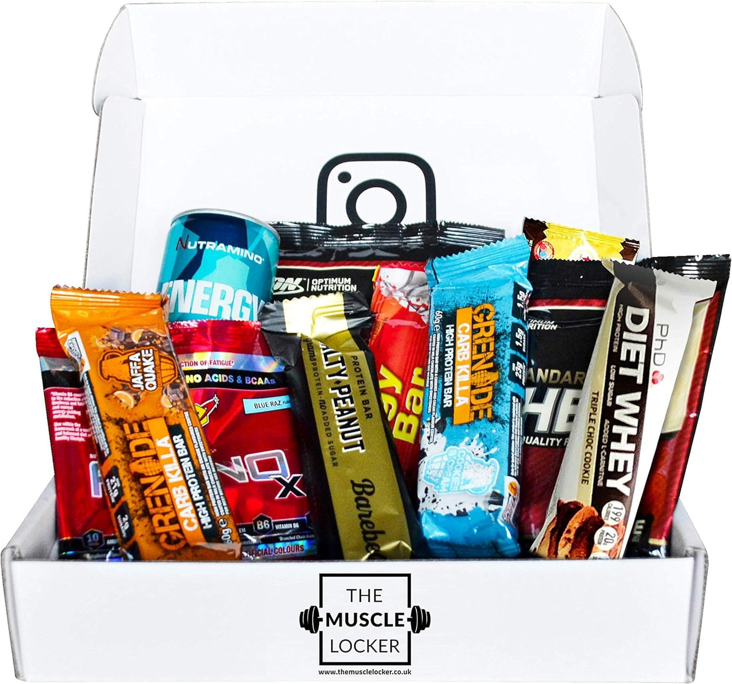 Muscle Locker Protein Snack Box - Gym Gifts for Men & Women - High Protein Hamper with Bars & Snacks - Fitness Gift for Gym Lovers - High Protein Selection Box
