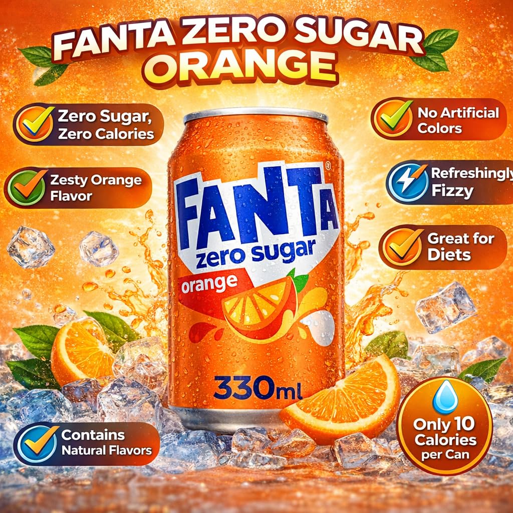 Fanta Fruit Twist Soft Drink Cans, 8 x 330 mL