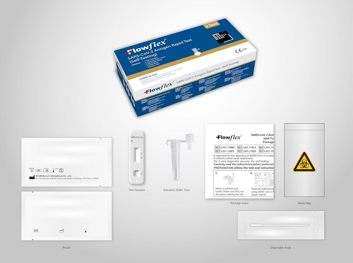 10 Pack Flowflex COVID-19 Rapid Test Kit - Easy to Use Self Testing Antigen Covid Test Kit - One Step Test for Sars-CoV-2 - Quick at Home Testing - Covid Lateral Flow (Not for Travel)