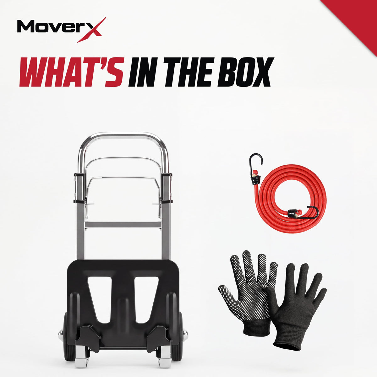 MoverX Folding Hand Truck Aluminium, Heavy Duty Hand Truck Foldable Trolley on Wheels, Multi Purpose Sack Truck Moving Trolley, 80kg