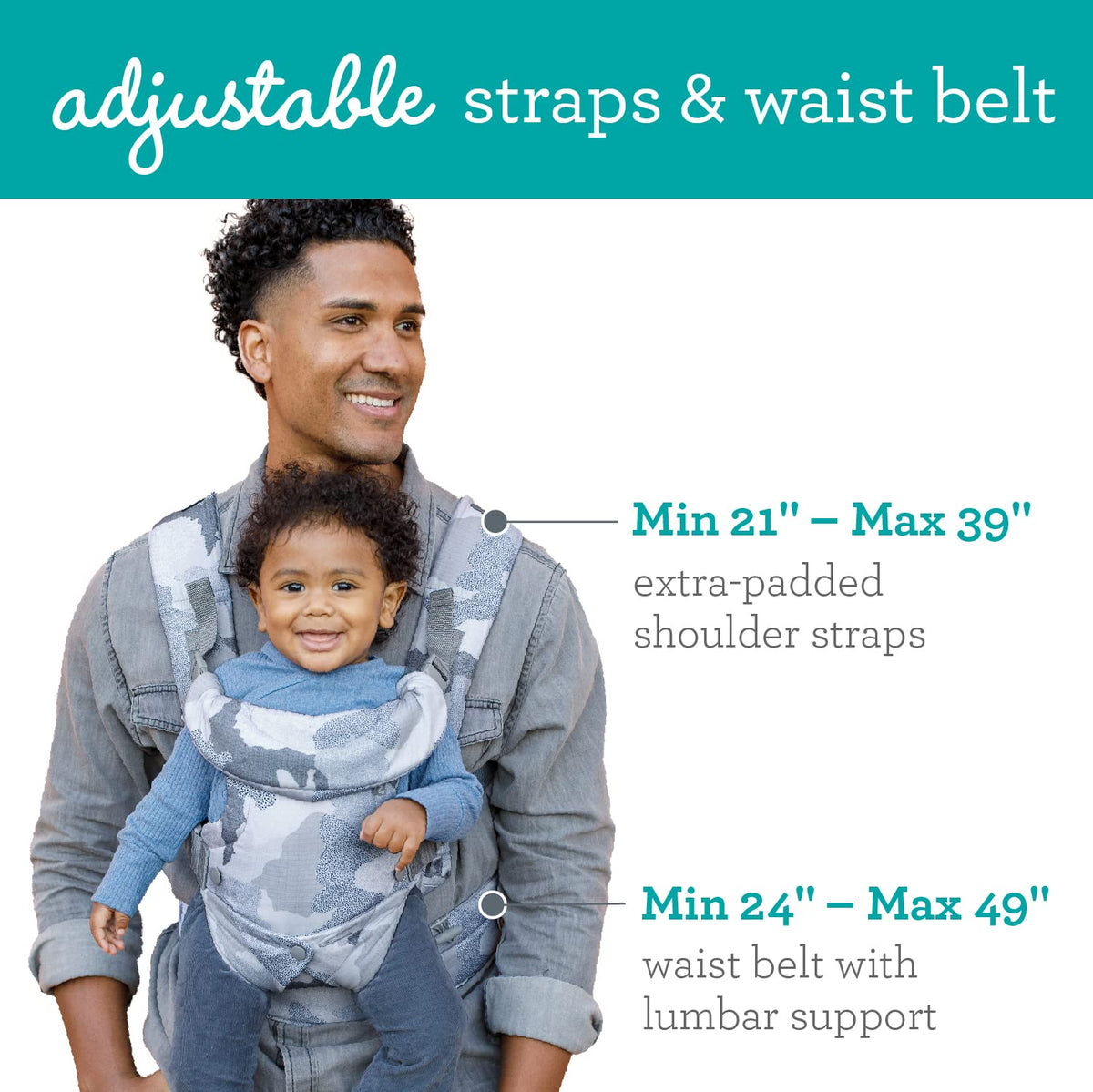 Infantino Flip Advanced 4-in-1 Baby Carrier - Ergonomic, Convertible, Face-in and Face-Out Front and Back Baby Carrier for Newborn to Toddler 3,6-14,5kg, Grey
