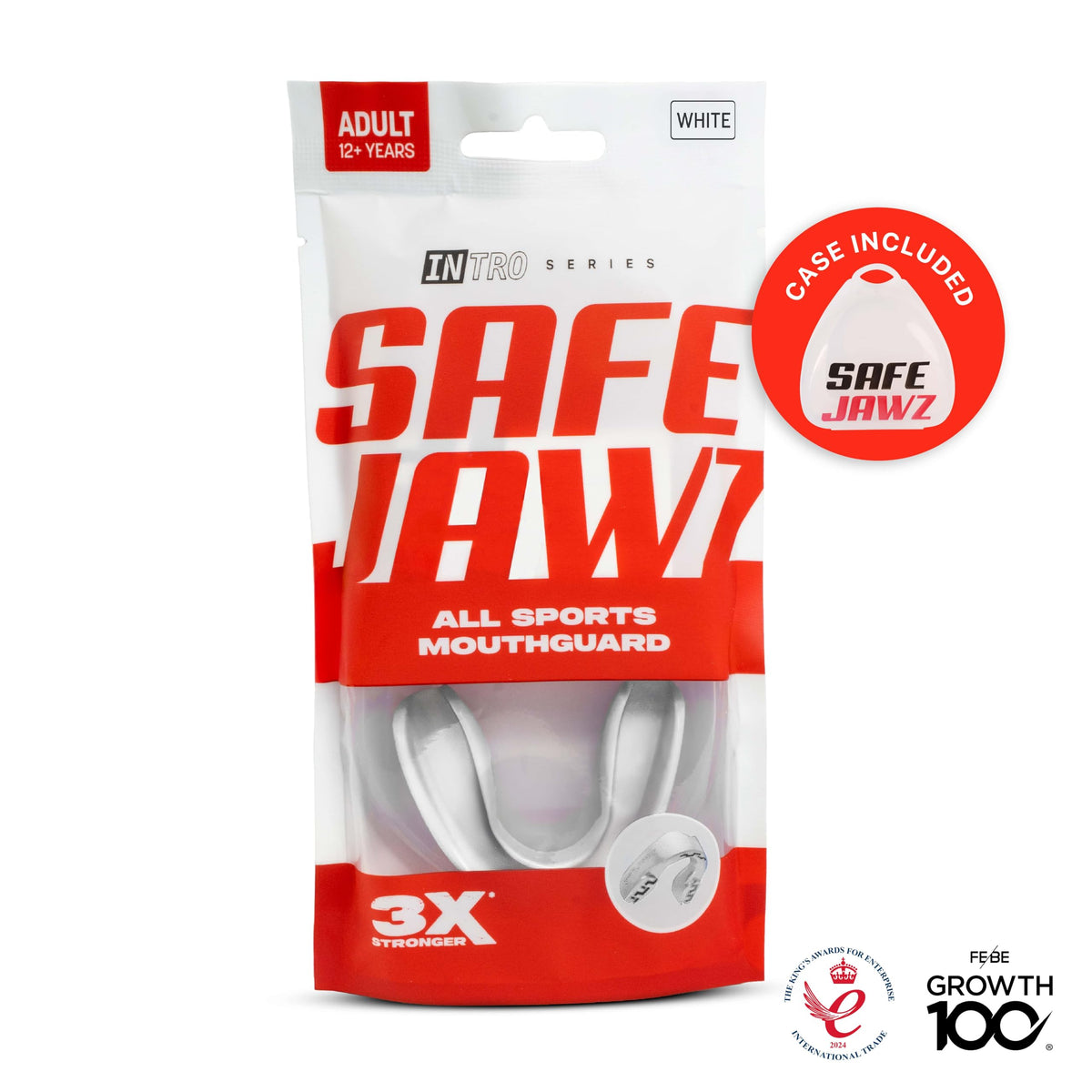 SAFEJAWZ Mouth Guard, Slim Fit Gum Shield for Adult & Junior with Case