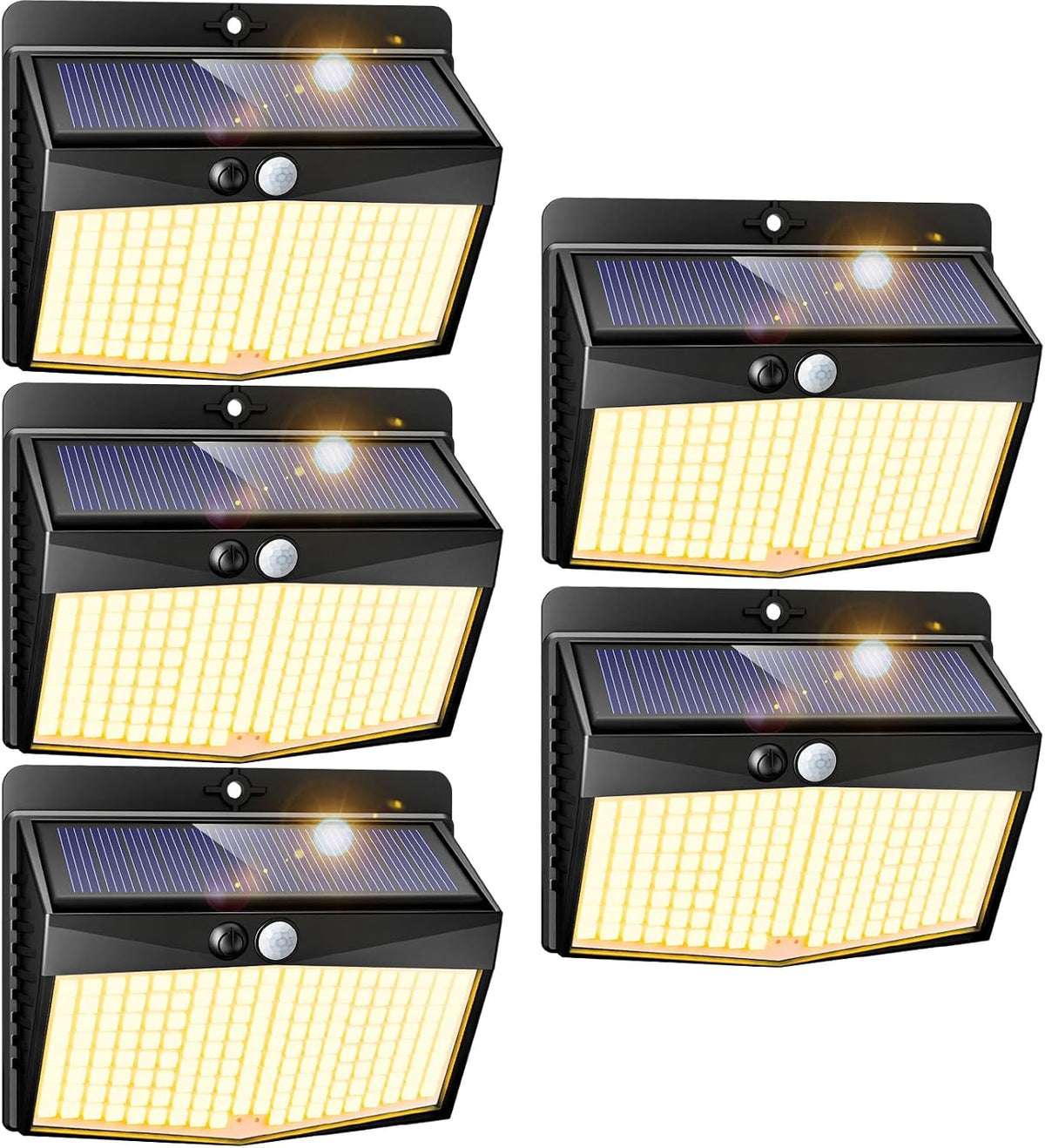 Peasur Solar Security Light Outdoor Motion Sensor, 168 LED Waterproof Solar Wall Light with 3 Modes, PIR Outdoor Sensor Light for Fence, Front Door, Garden, Garage, 1 Pack