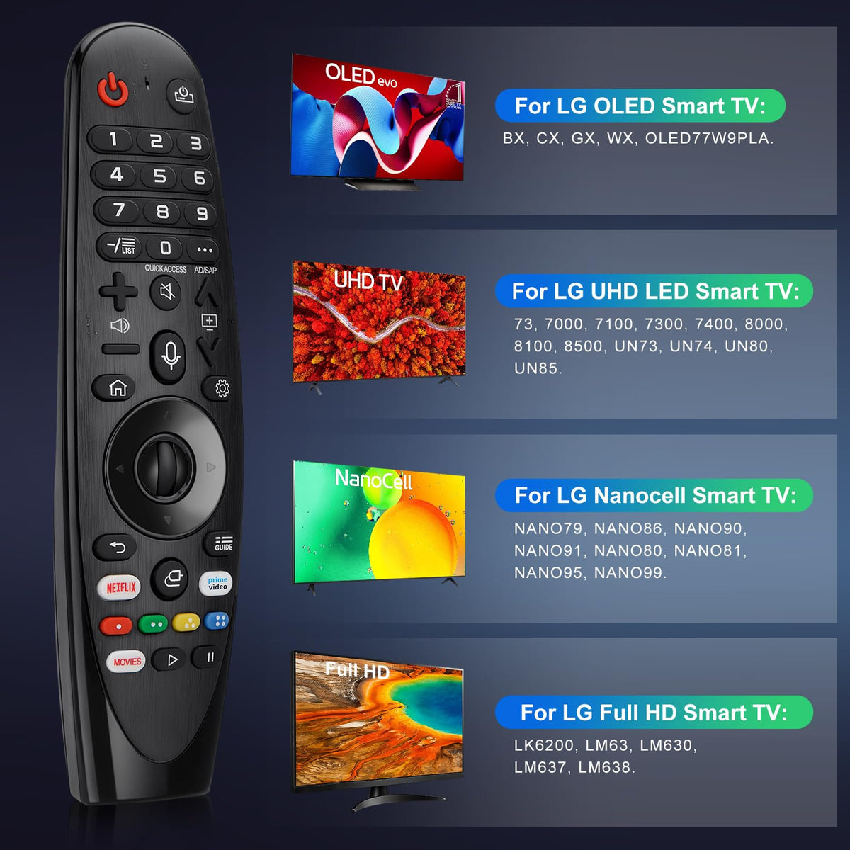 Universal-for-Samsung-Smart-TV-Remote, for Samsung Curved Qled Frame 4K TV