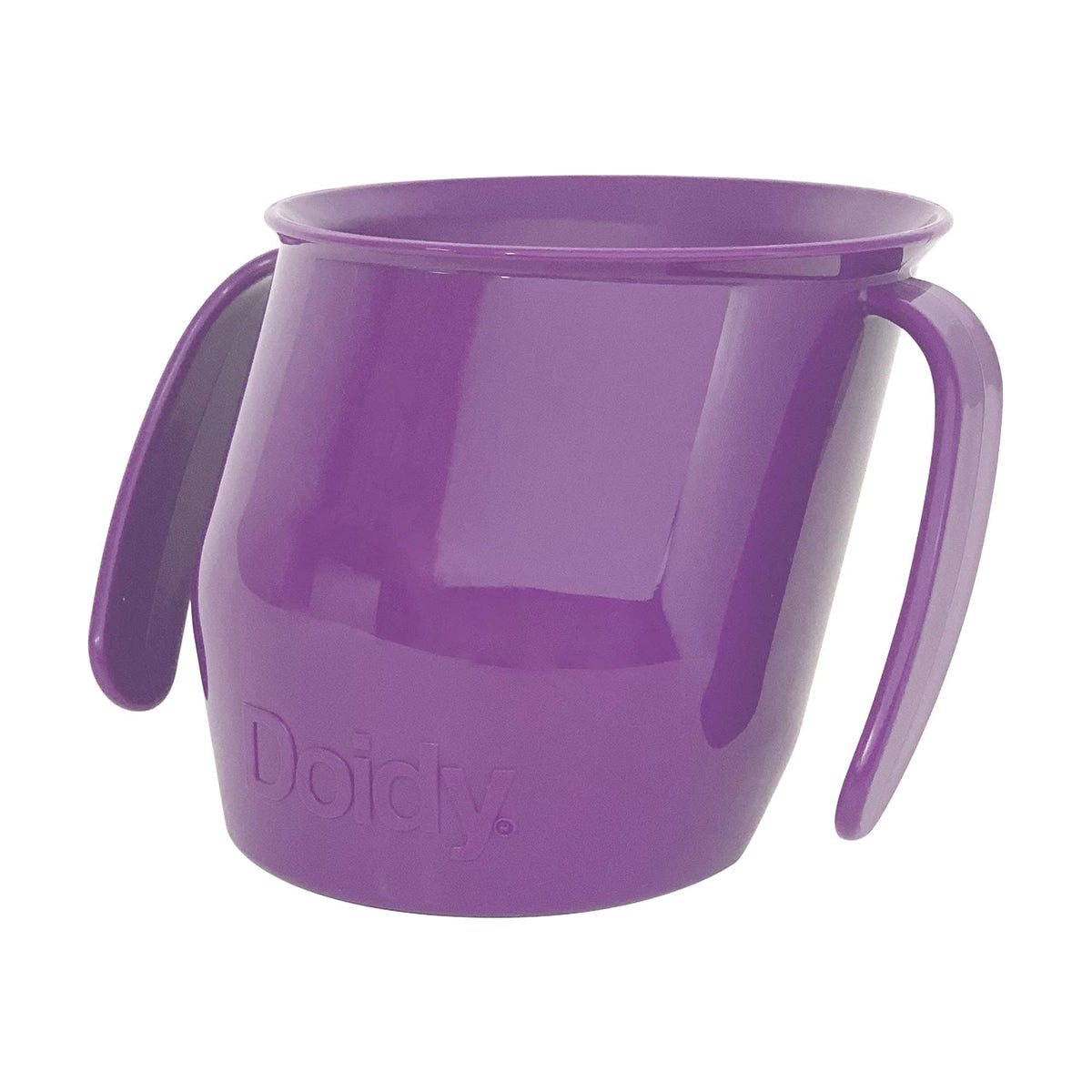 Doidy Cup, Open Cup for Training Baby 6 Months-3 Years, 200ml, Slanted Weaning Cup with Handles for Learning to Drink, BPA Free, 2 Pack (Orange)