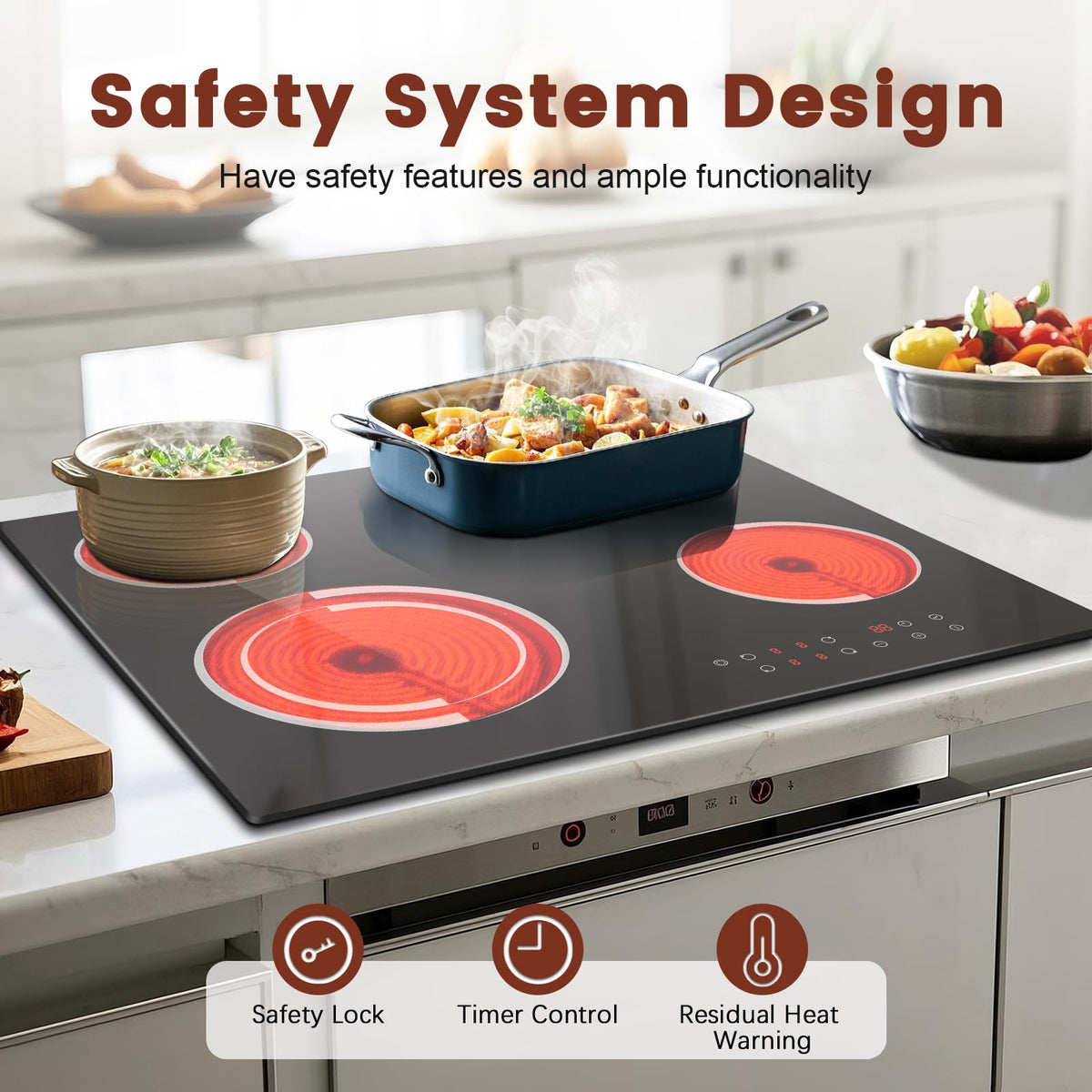 Portable Ceramic Hob, Pulg in Single Electric Hob 3600W