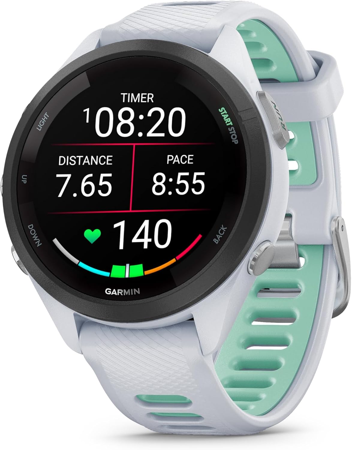 Garmin Forerunner 265S, 42mm GPS running smartwatch, Whitestone