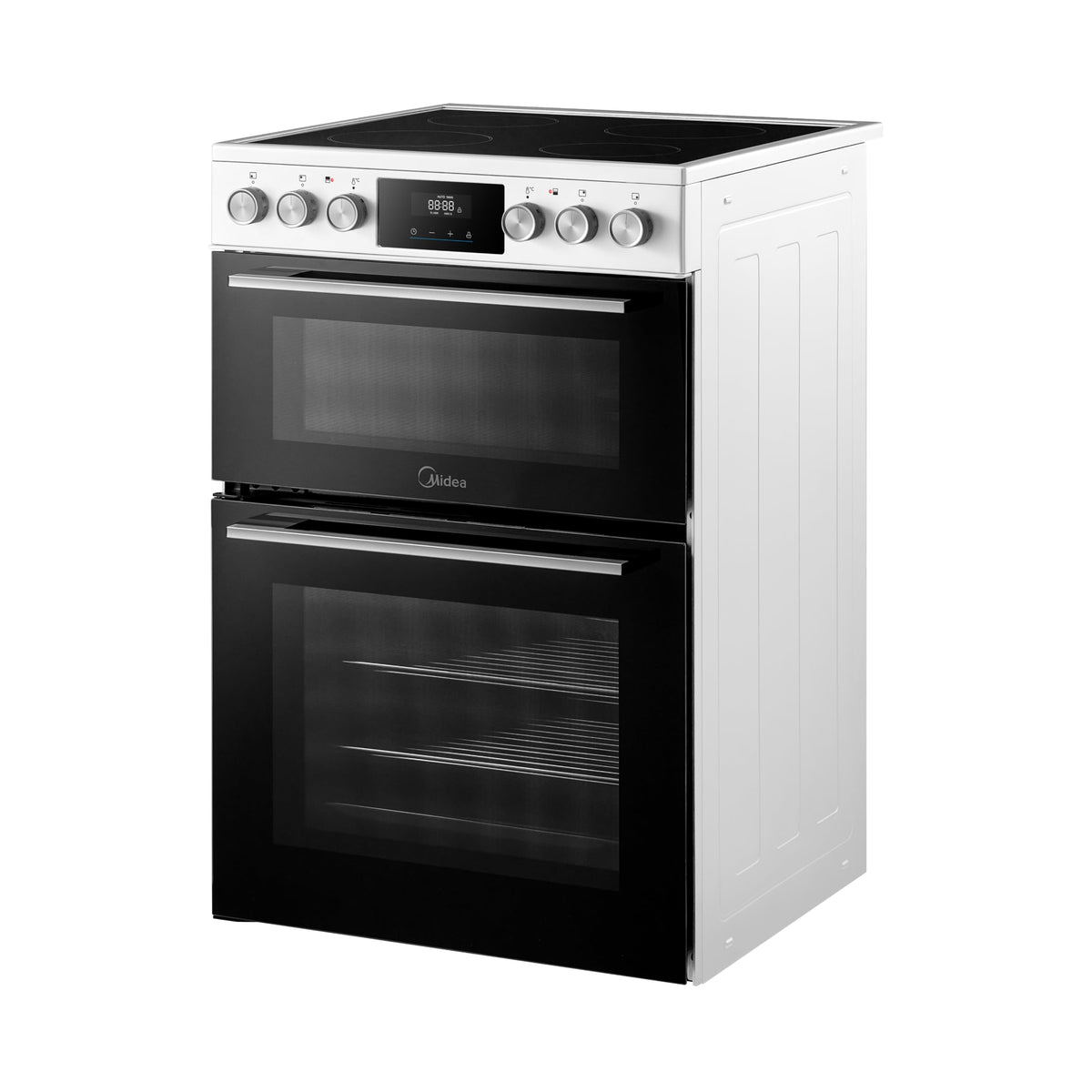 Midea 71L, 60cm Wide, Single Electric Built-in Fan Oven with Air Fry, 12 Oven Functions, Aqua Clean, LED Display, Convection, ECO, MultiLevel Cooking, Color Black - MBO65M90D2-BK