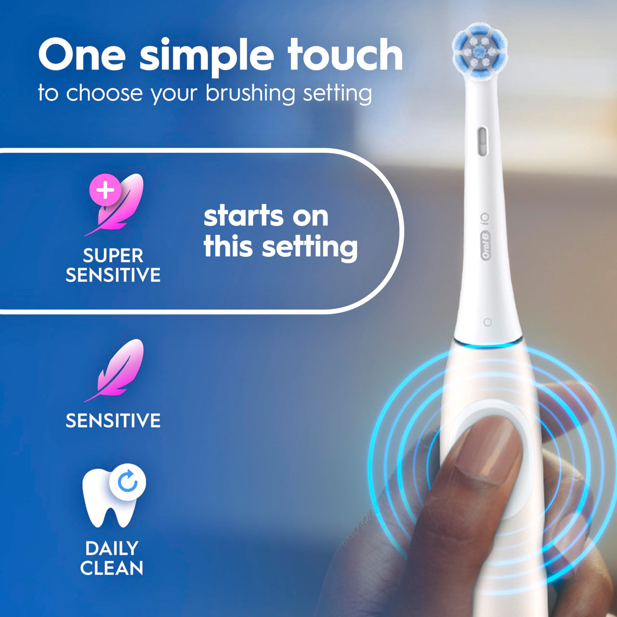 Oral-B iO2 Electric Toothbrush for Adults, Night Black, with Travel Case
