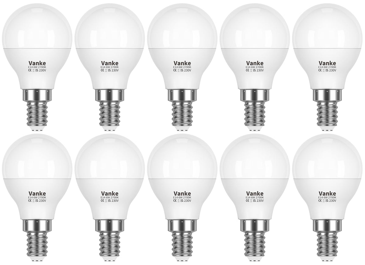 Vanke E14 LED Light Bulb, Warm White 2700K, 6W (40W Equivalent), Pack of 3