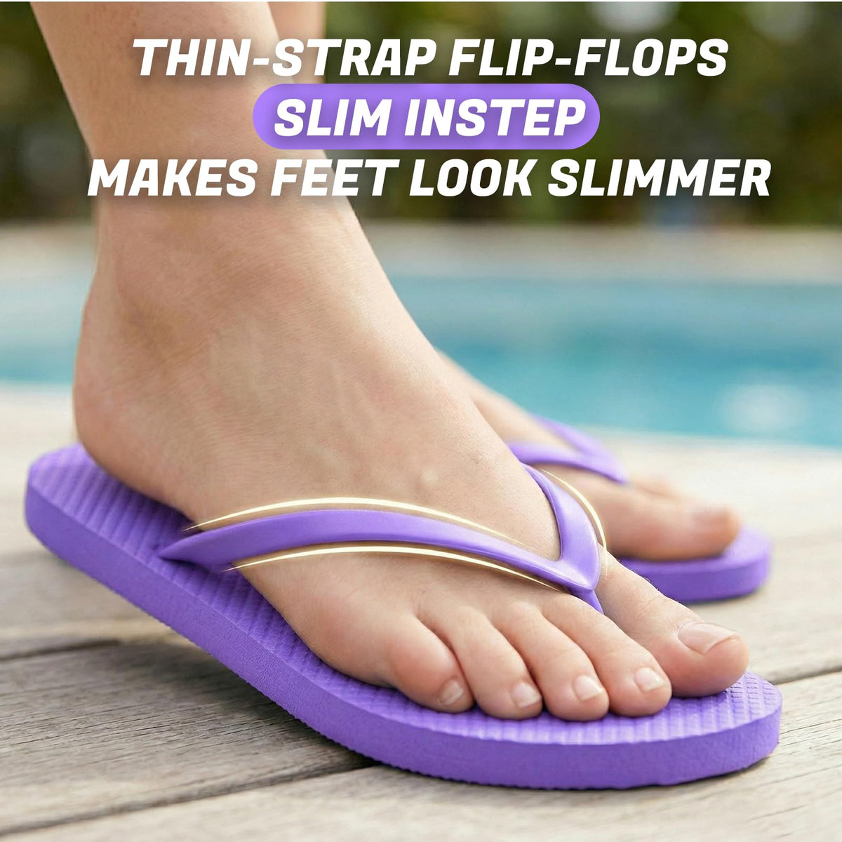 Women's Non-Slip Flip Flops Ultra Lightweight Basic Thongs Rubber Soft Slide Slip-on Shoes Beach Pool Shower Sandals
