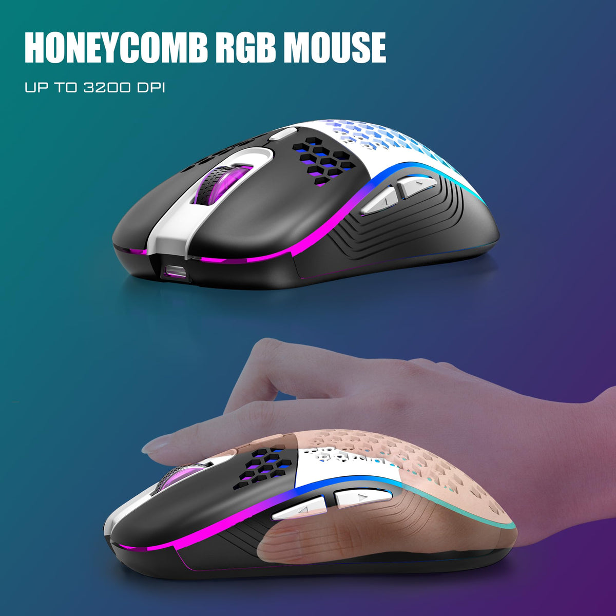 RedThunder K84 75% Wireless Gaming Keyboard and Mouse Rainbow Backlight UK Layout 85 Keys TKL Ultra Compact Mini Design Lightweight Honeycomb Gaming Mouse for PC Mac PS5 Xbox Office Gamers