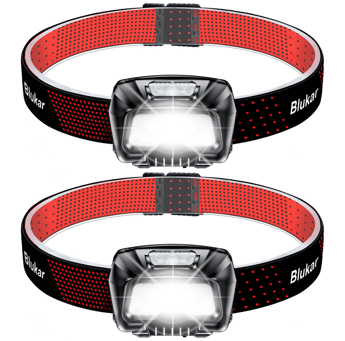 Blukar Head Torch Rechargeable, 2000L Super Bright LED Headlamp Headlight