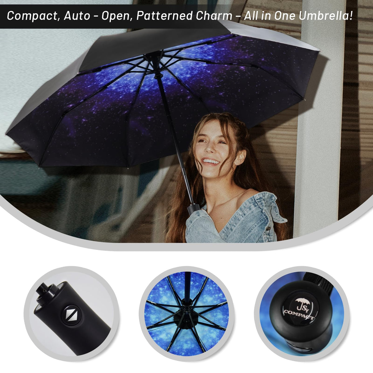 SY COMPACT Travel Umbrella Windproof Automatic Unbreakable UV Protection