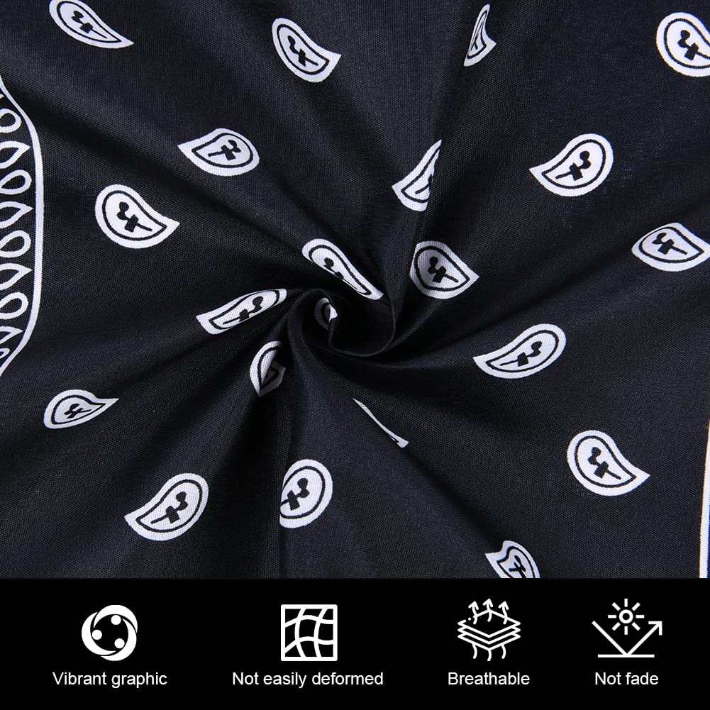 Aomig Bandana Head Scarf for Men and Women, Stylish Cowboy Headband Handkerchief, Multi-purpose Hair Scarf Paisley Print Unisex Headwraps, Bib Party Face Covering Headwear for Motorcycling
