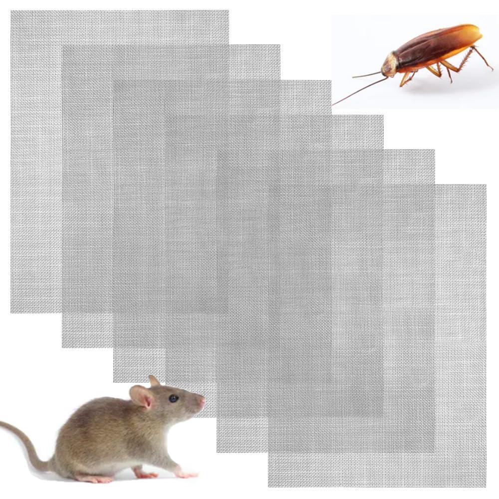 304 Stainless Steel Wire Mesh Sheets, 6 Pcs Metal Rodent Mesh, 20-Mesh