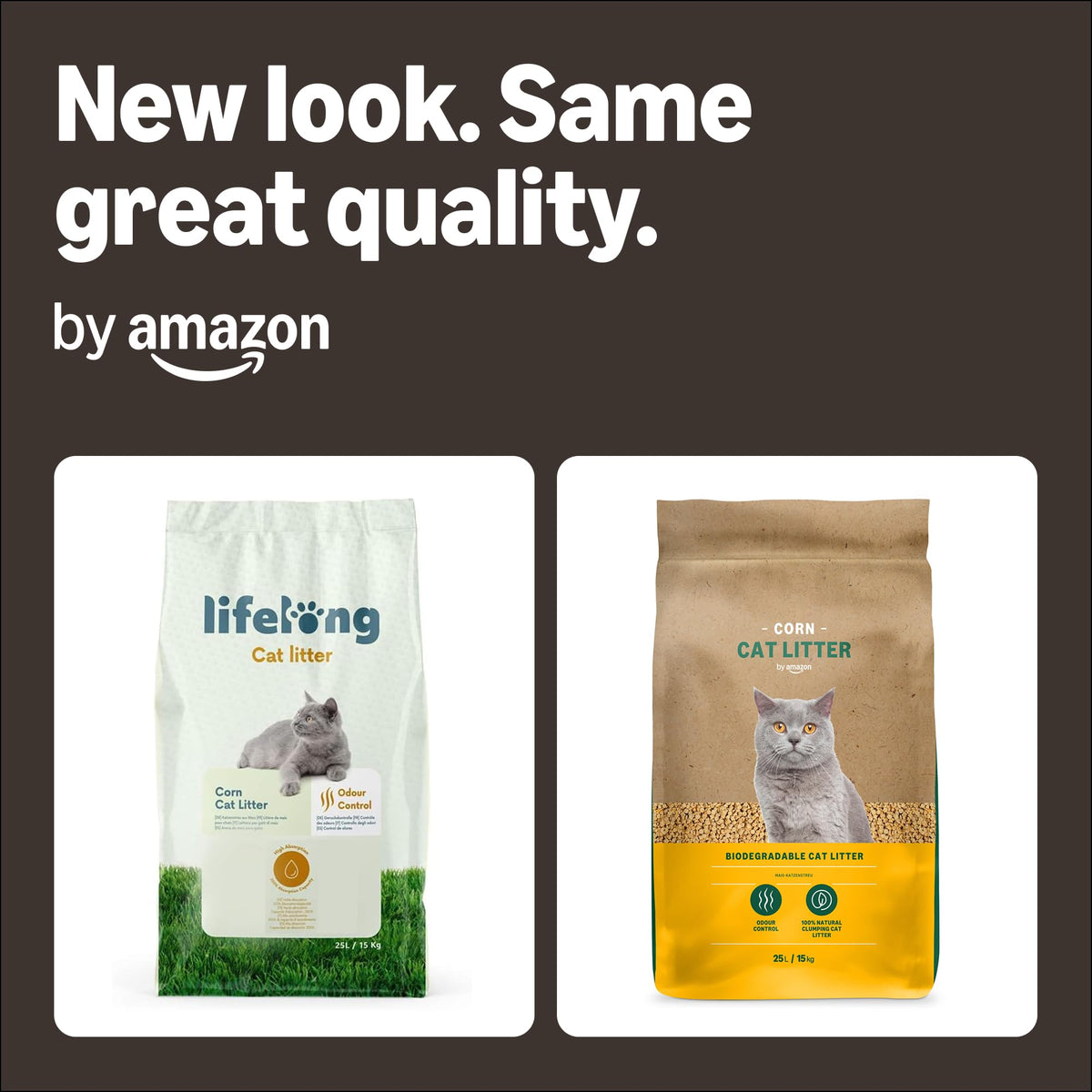 by Amazon Clumping Corn Cat Litter, Unscented, 10 L (Pack of 1) (Previously a Lifelong brand, same product)