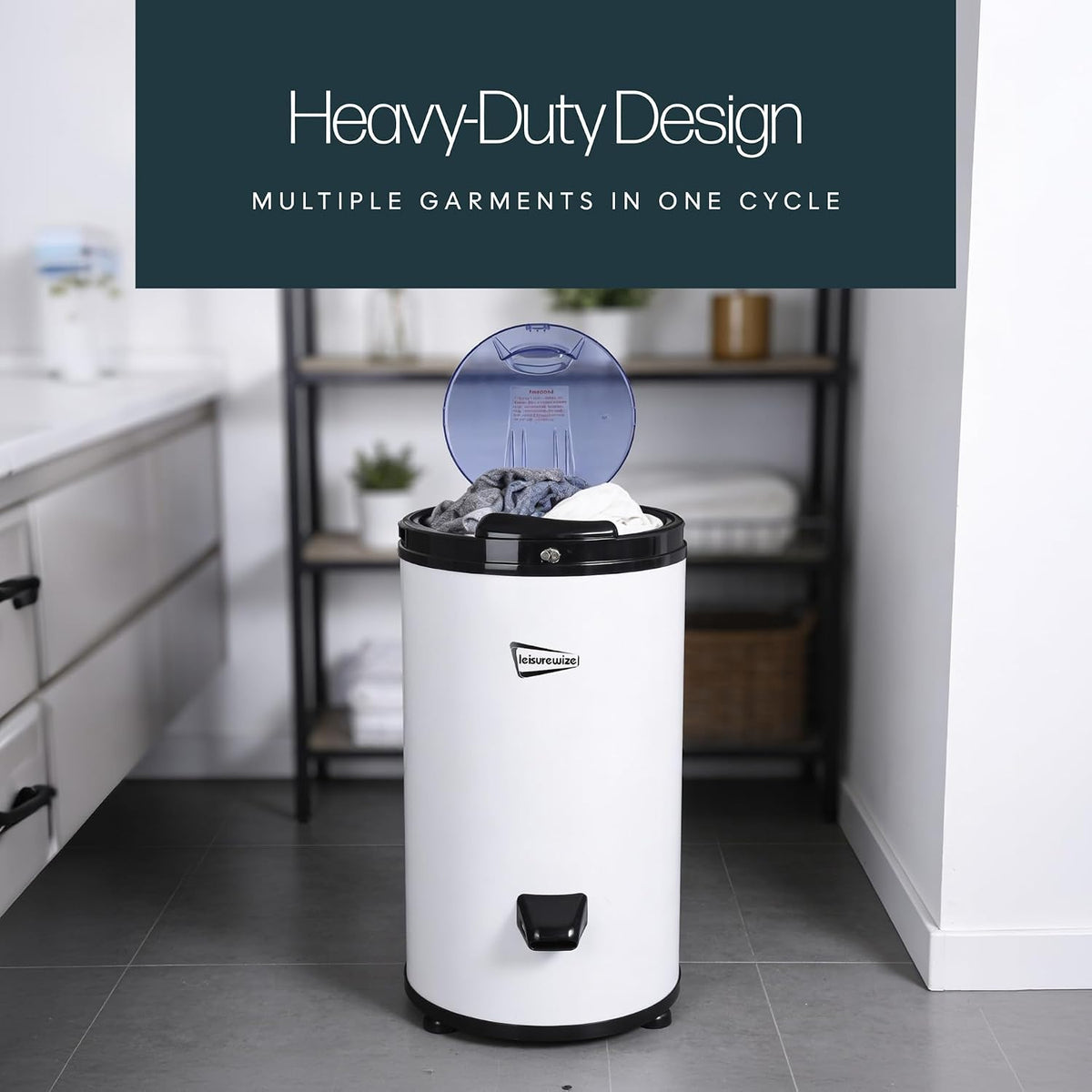 Portable 230v Heavy Duty Low Wattage 6kg Spin Dryer | 2800 RPM | Steel Drum | Student Camping Caravan Motorhome Dryer | Energy-Efficient (LW642)