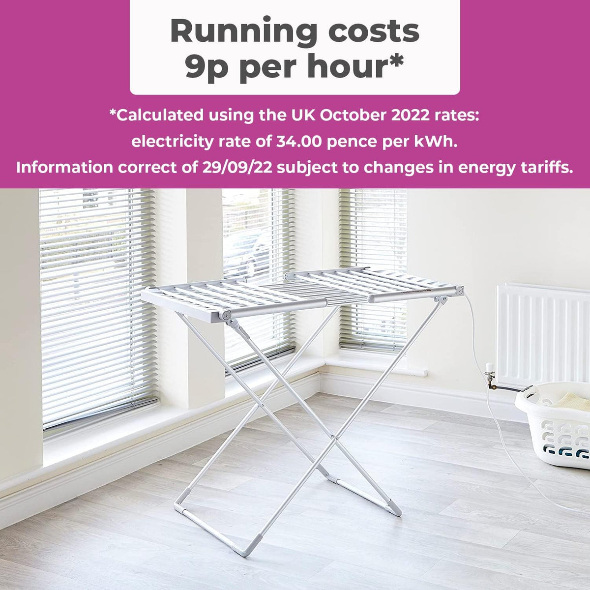 Neo Indoor Electric Winged Airer Folding Foldable Laundry Clothes Portable Cloth Heat Heated Rack Dryer