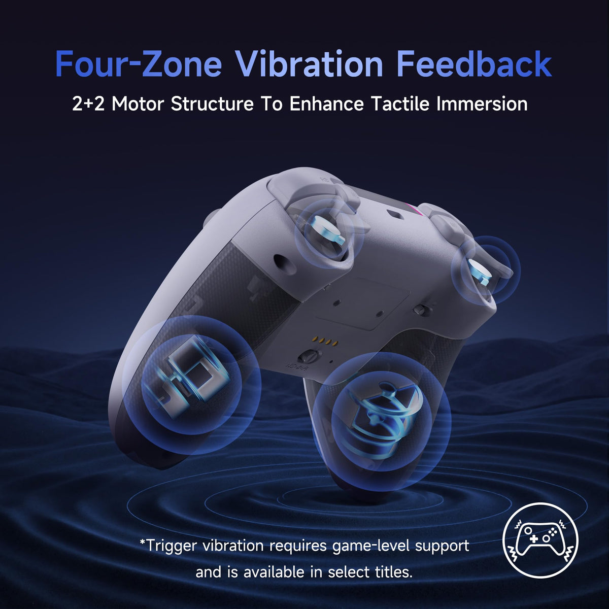 EasySMX X05 Pro Wireless Controller for PC Ergonomic Skin-Like Grip, Quiet-Touch Low-Noise Buttons, Dual Triggers, Hall Joysticks, 2 Programmable Buttons, RGB, 1000mAh Battery