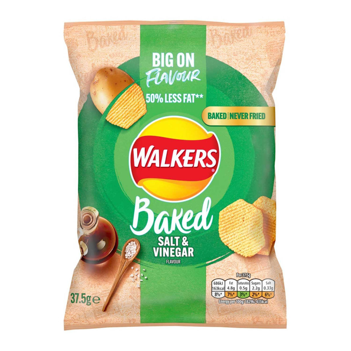 Walkers Baked Snacks Sea Salt 6 x 22g