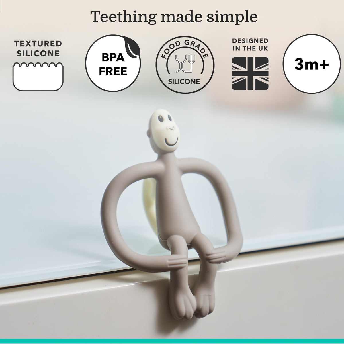 Matchstick Monkey Original Teether with Gel Applicator, Hearts