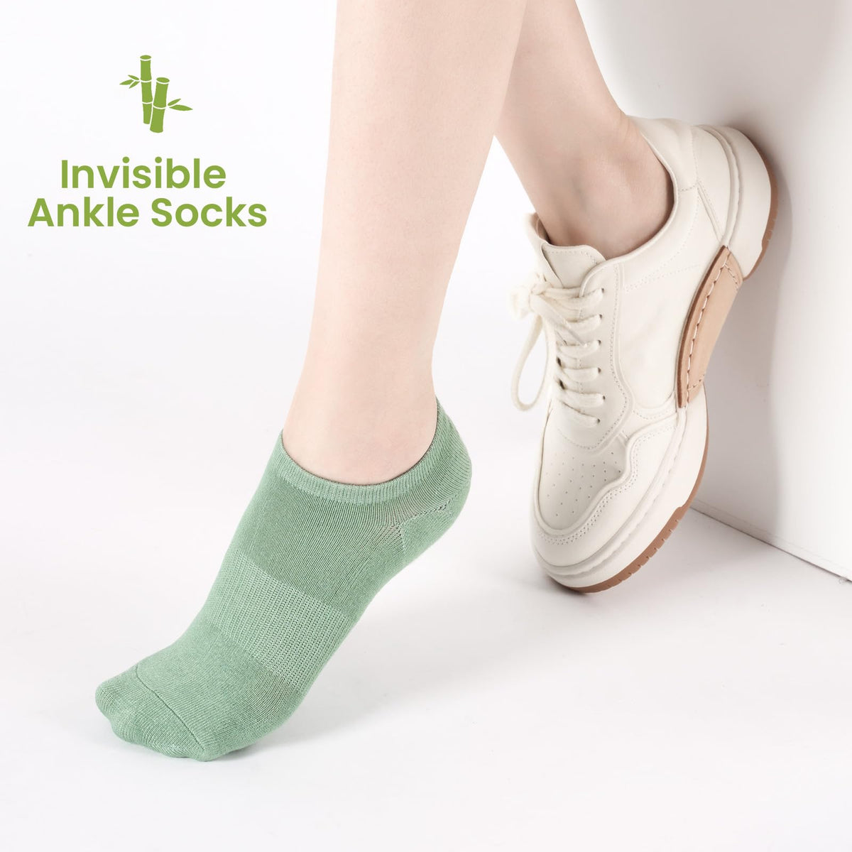 Niofind Bamboo Trainer Socks for Womens & Mens, 6 Pairs, Non Slip No Show