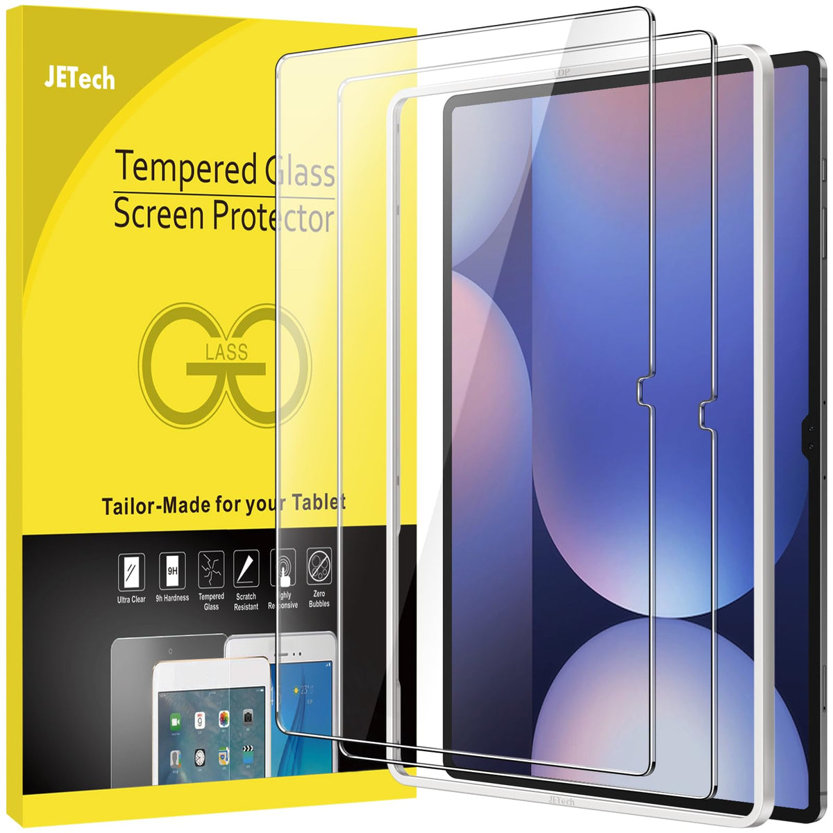 JETech Screen Protector for Galaxy Tab S10 Lite/S10 FE/S9 FE/S9, 2-Pack