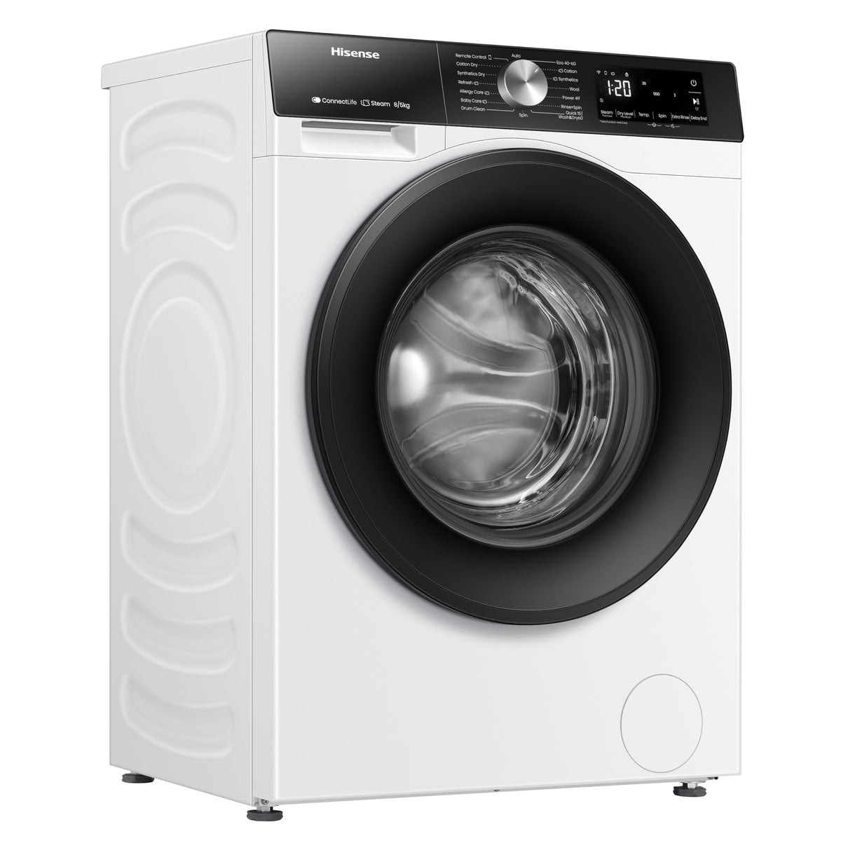 Hisense 3S Series WD3S8043BB3 Wifi Connected 8Kg and 5Kg Washer Dryer with 1400 rpm - Black - A-D Rated