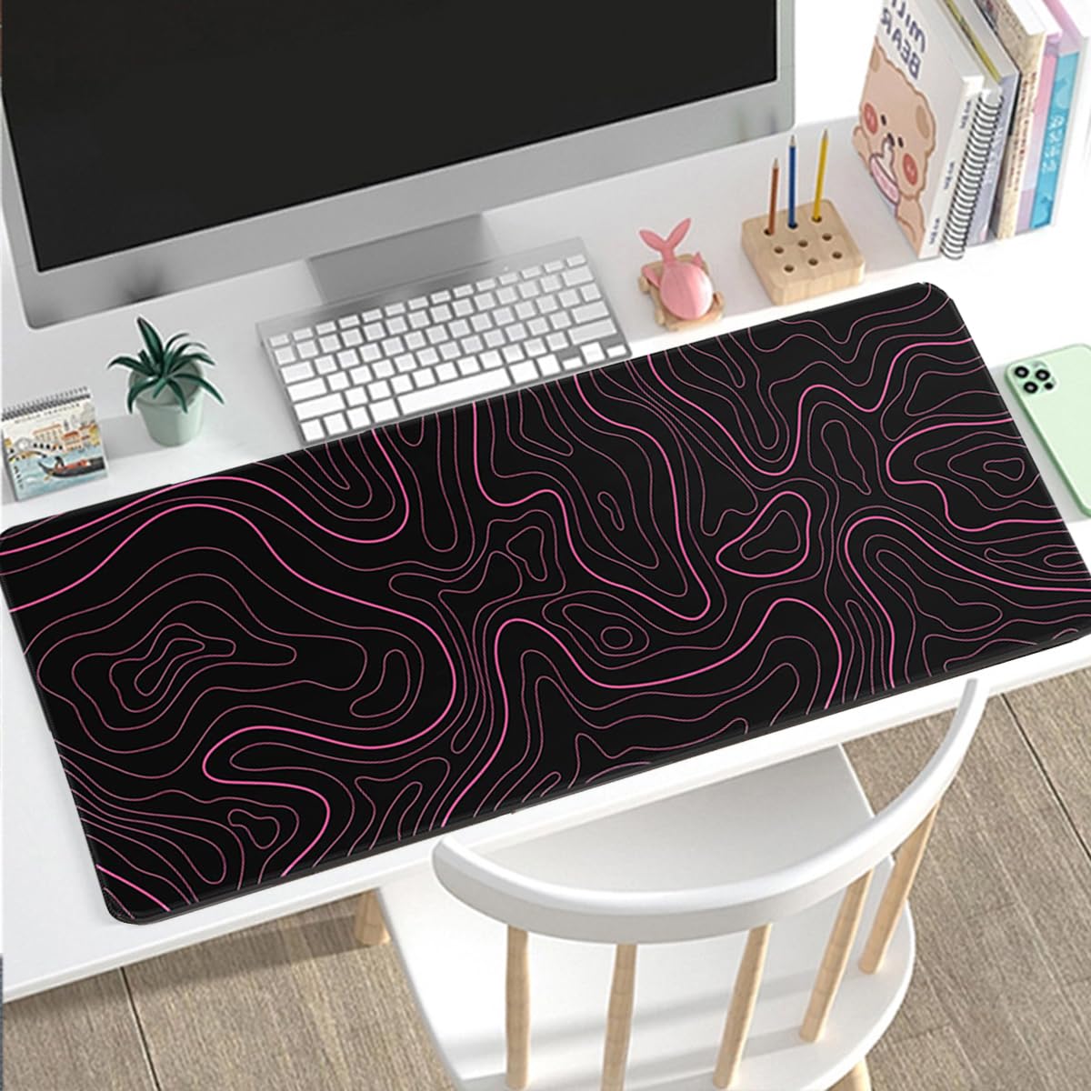 Rcege Large Gaming Mouse Pad Extended Desk Mat with Non Slip Stitched Edge