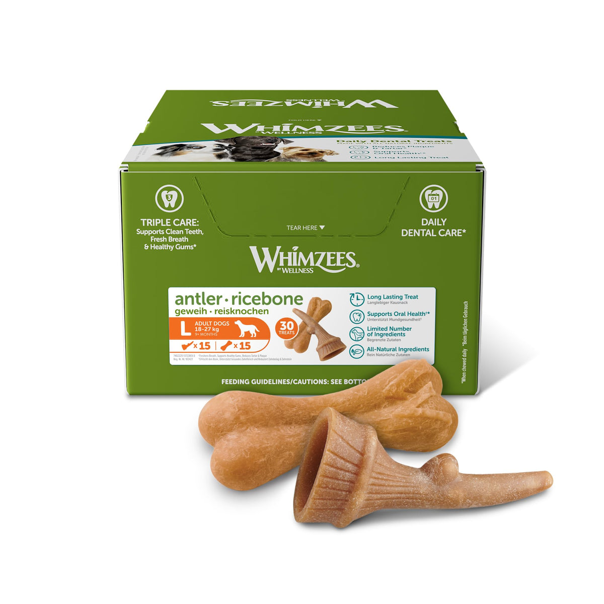 WHIMZEES Rice Bone M/L, 9 Pieces – Size M/L