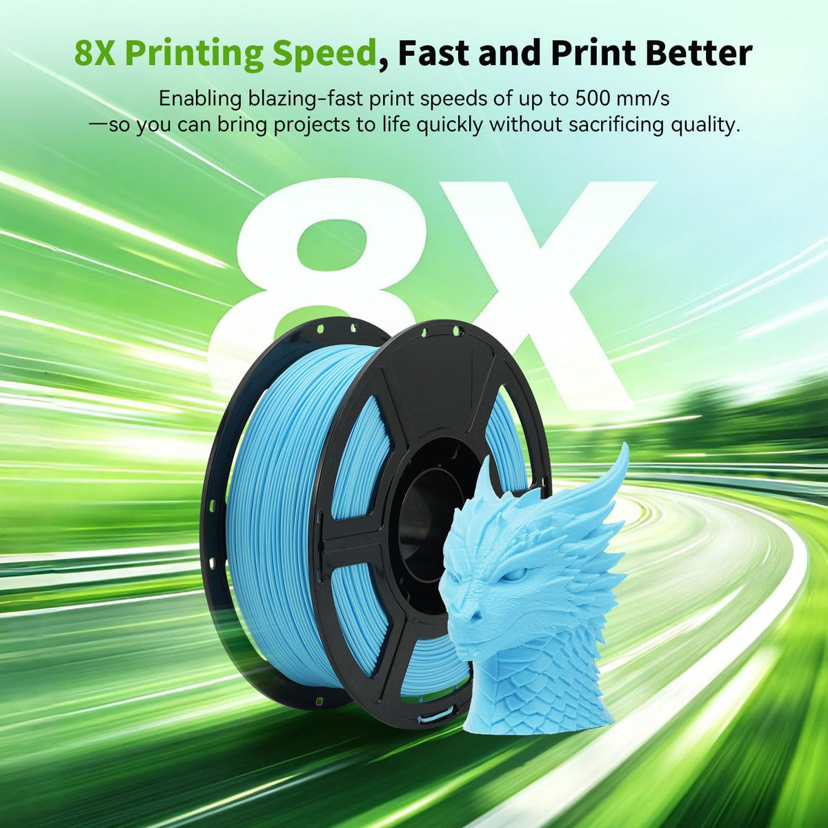 FLASHFORGE 3D Printer Filament, PLA PRO Filament 1.75mm, 1KG Spool (2.2lbs), Dimensional Accuracy +/- 0.02mm for FDM 3D Printers, Better Tenacity & No Knotting (White)