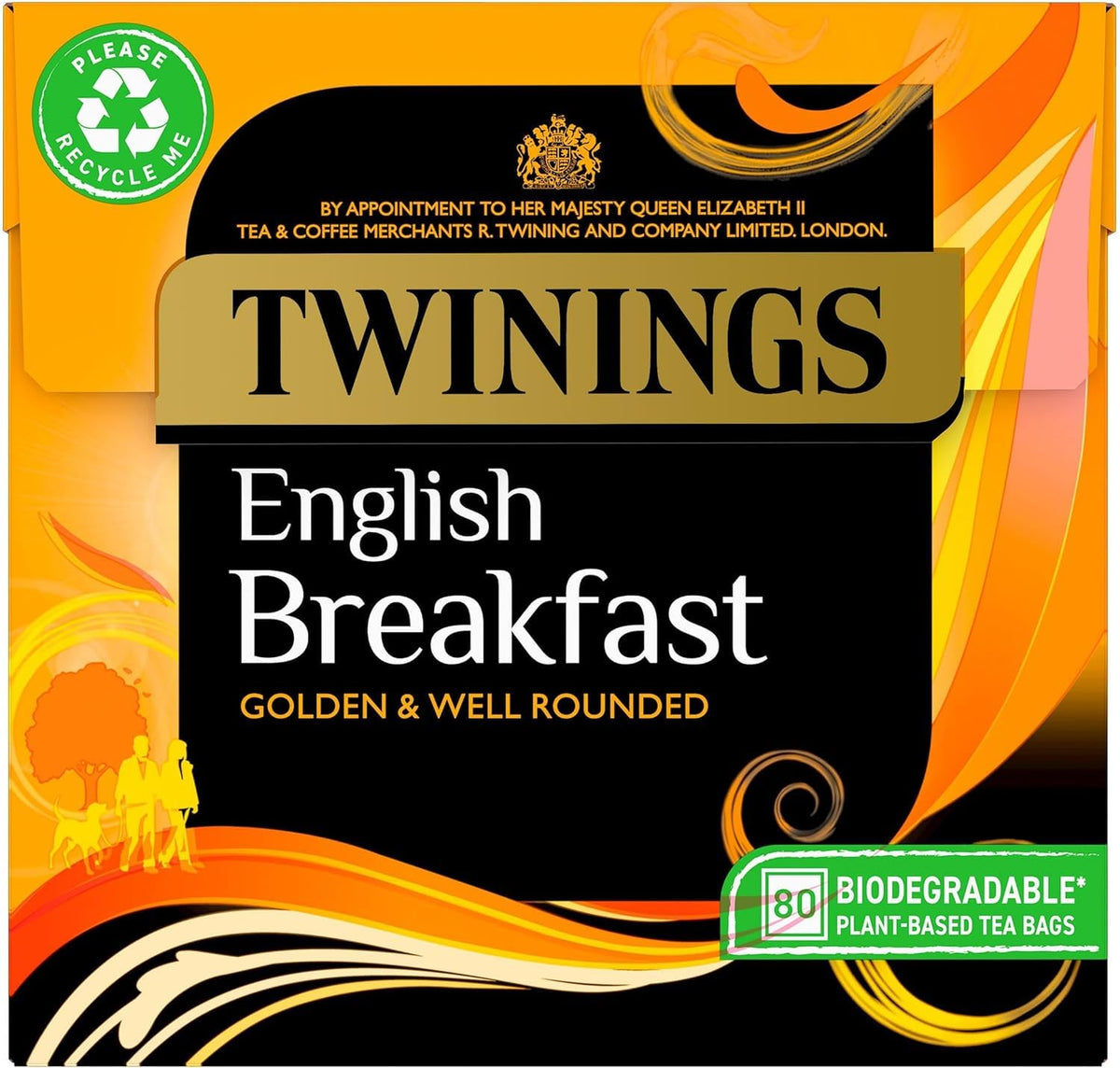 Twinings English Breakfast Tea, 4 x 80 Biodegradable Plant-Based Tea Bags
