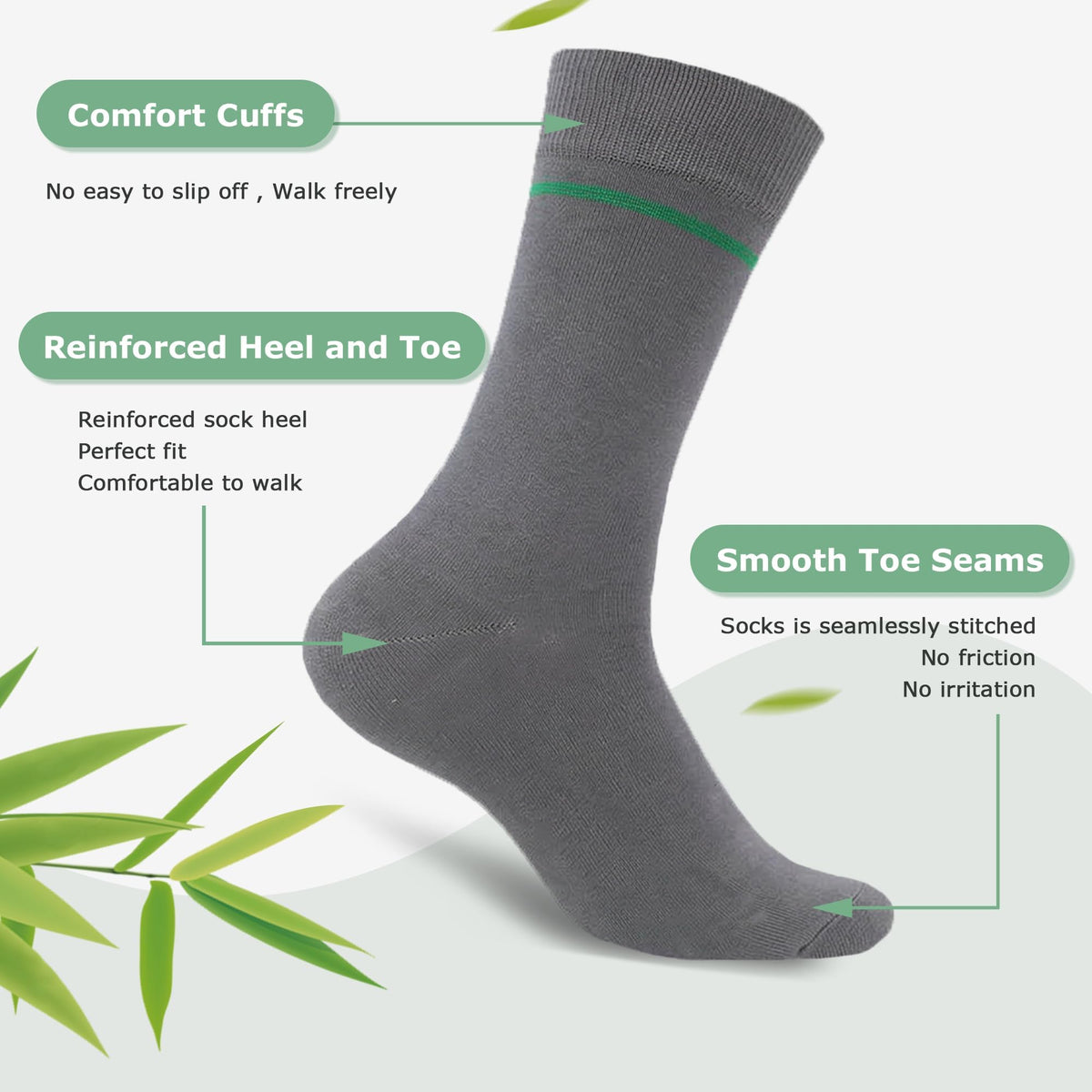 WeciBor Men's Bamboo Seamless Socks 6/12 Pack