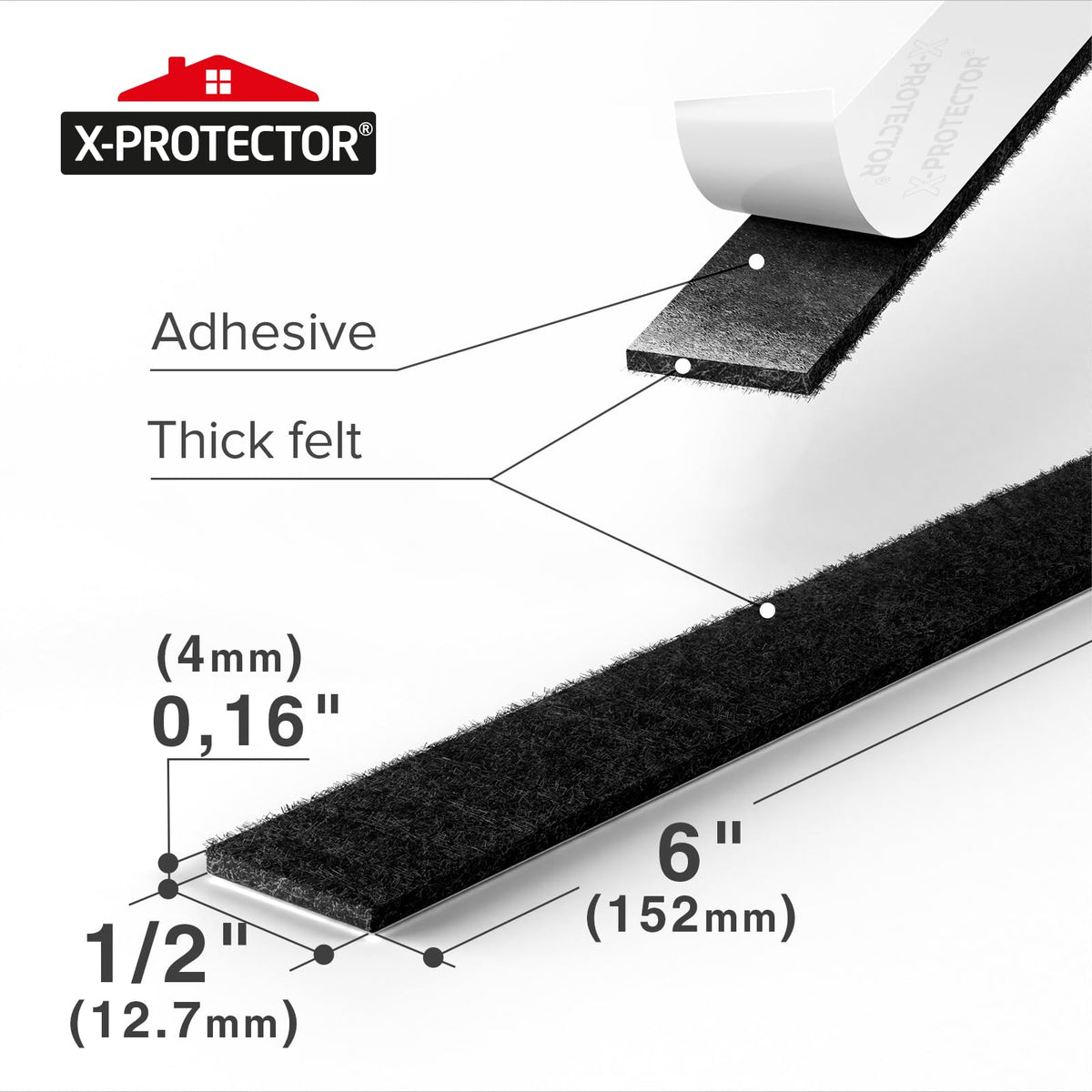 Chair Pads Floor Protectors X-PROTECTOR 48 PCS 25mm - Felt Furniture Pads