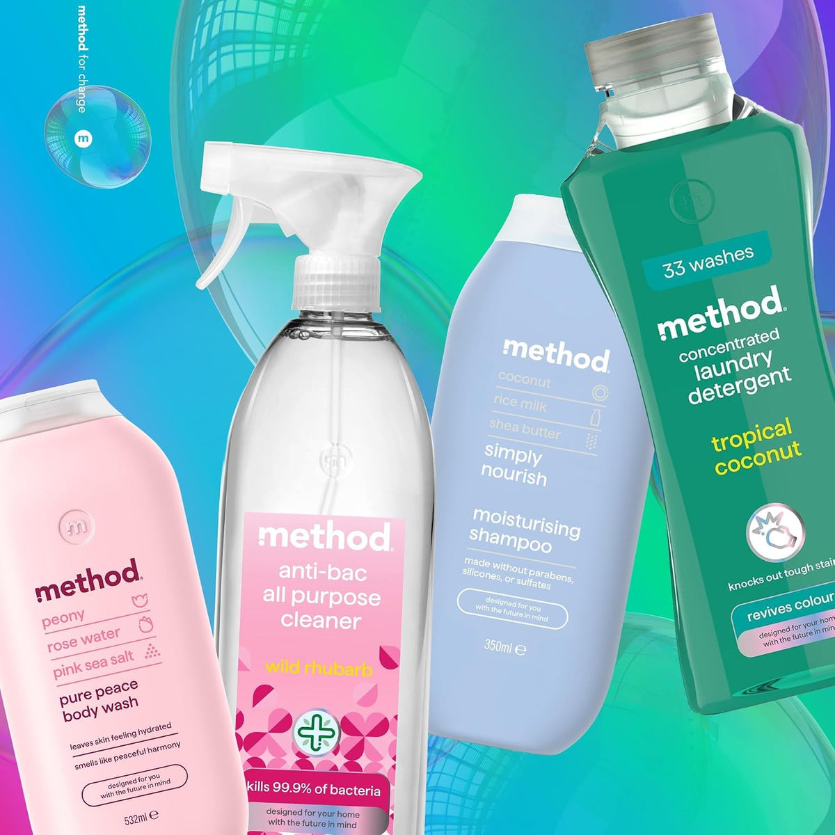 Method Foaming Hand Wash, Hibiscus Berry, Gentle Clean, 300ml
