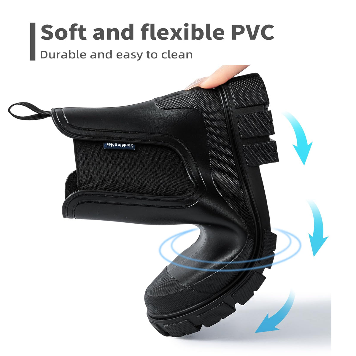 DRECAGE Wellies Boots Women Waterproof Short Chelsea Fashion Ladies Comfortable Rain Boots Outdoors Garden Walking