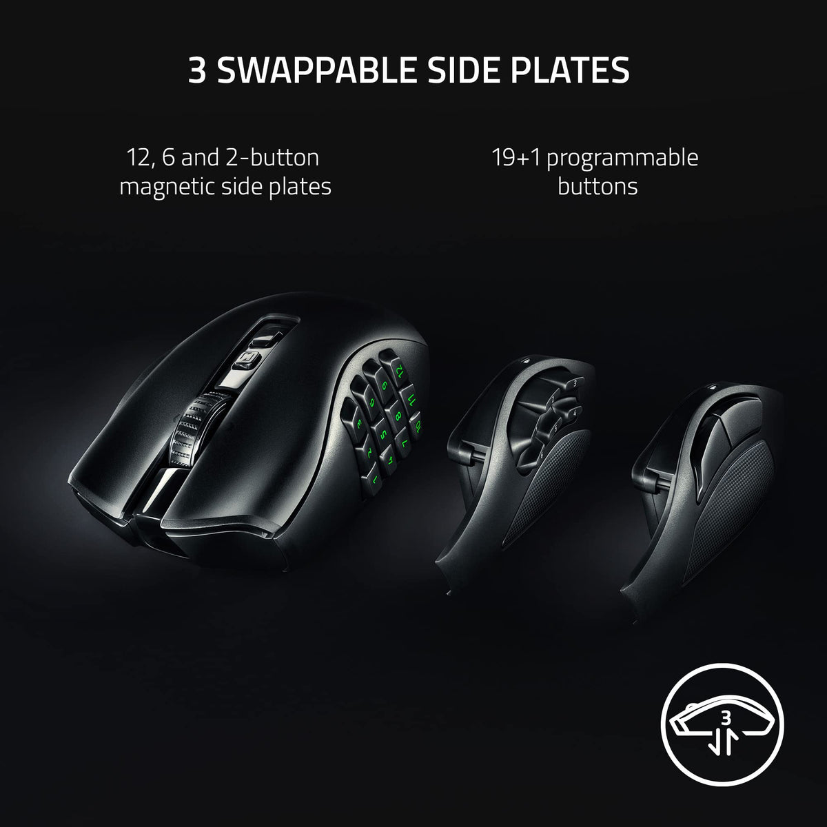 Razer Naga X - Ergonomic MMO Gaming Mouse with 16 Programmable Buttons (2nd Gen Optical Mouse Switches, Advanced 5G Optical Sensor, 85g Ergonomic Design, RGB Chroma, Speedflex Cable) Black