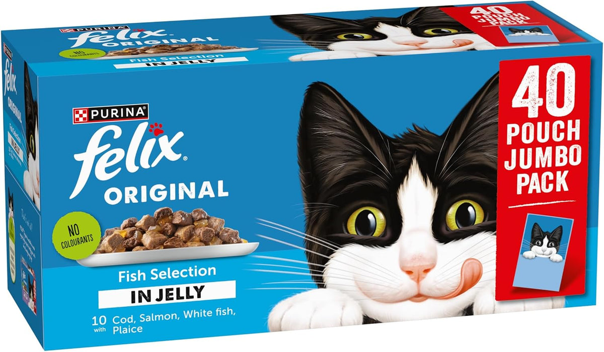 FELIX Original Fish Selection in Jelly Wet Cat Food 40x85g