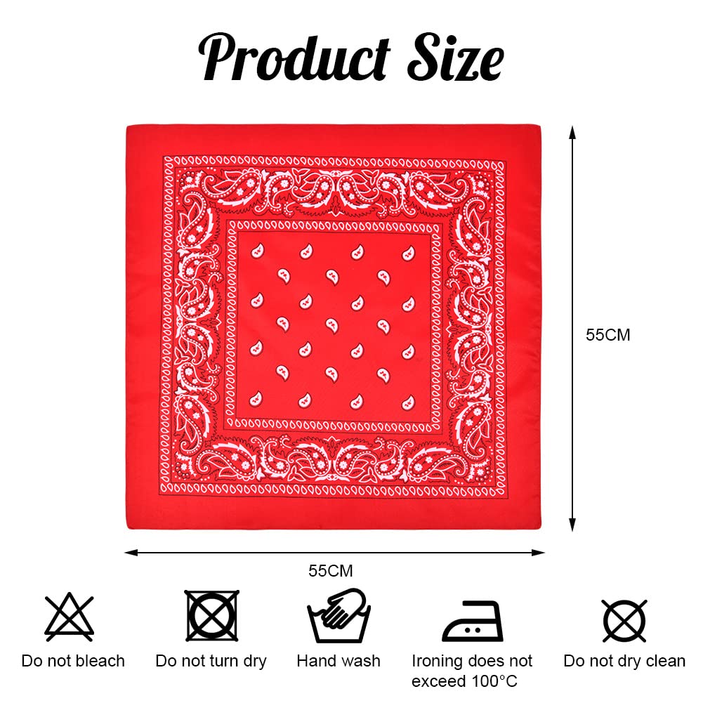 Aomig Bandana Head Scarf for Men and Women, Stylish Cowboy Headband Handkerchief, Multi-purpose Hair Scarf Paisley Print Unisex Headwraps, Bib Party Face Covering Headwear for Motorcycling