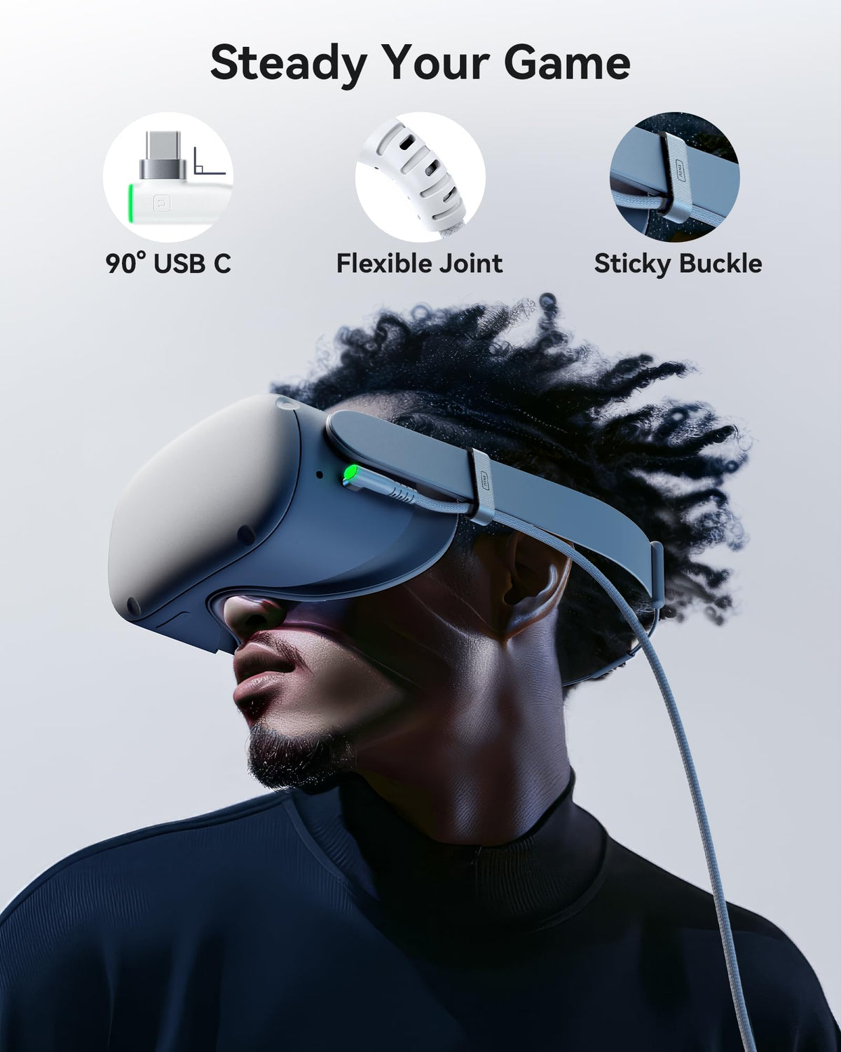 INIU 5m VR Link Cable with Separate Charging Port, USB 3.0 to USB C Cable