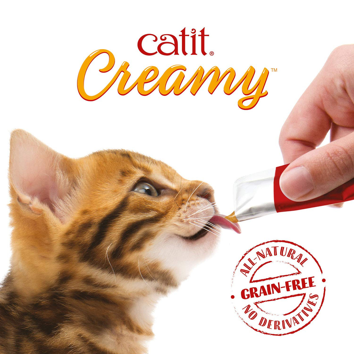 Catit Creamy Salmon & Prawn Lickable Cat Treats for Cats & Kittens 15x10g