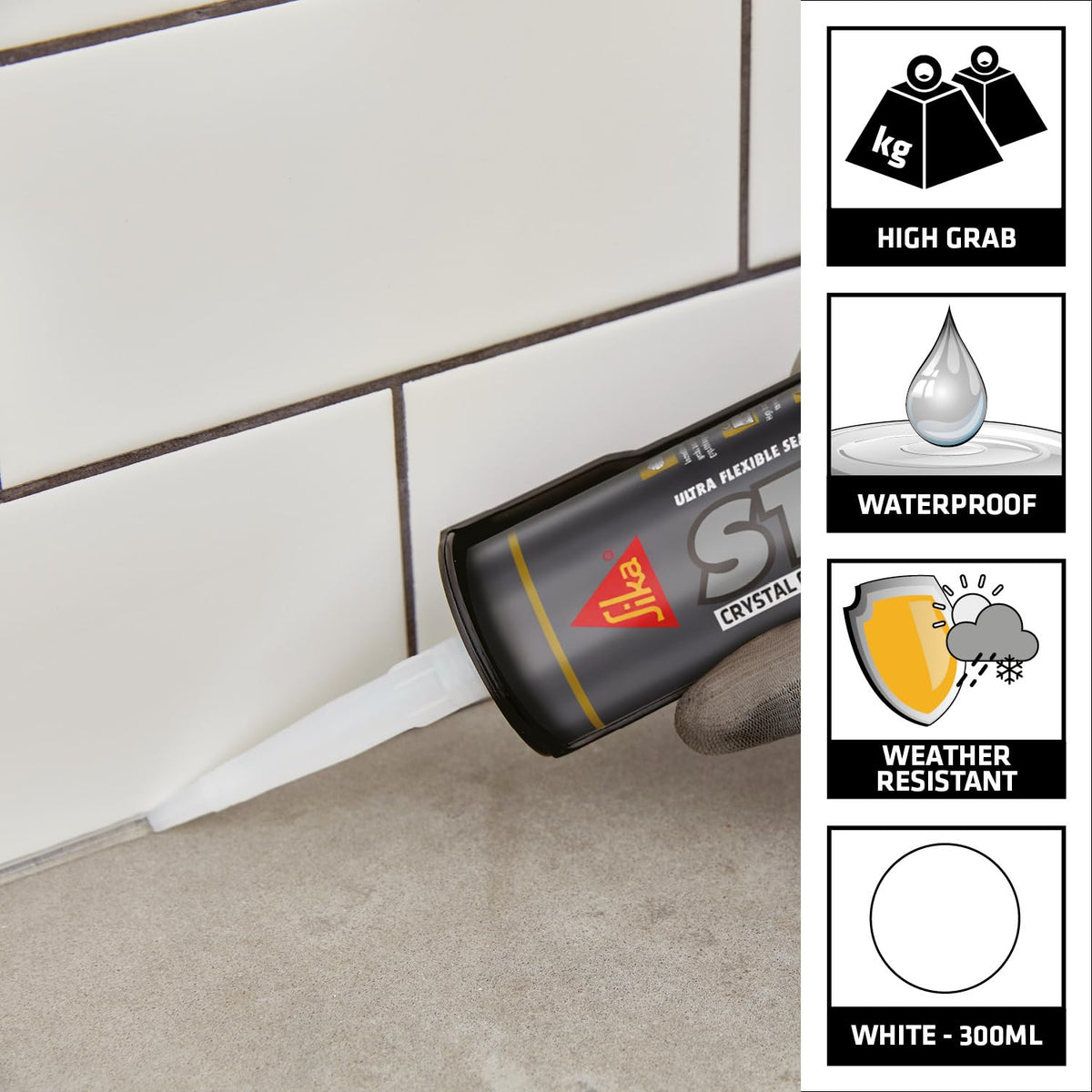 Sika Stixall Extreme Power Sealant And Adhesive, Crystal Clear, 290ml