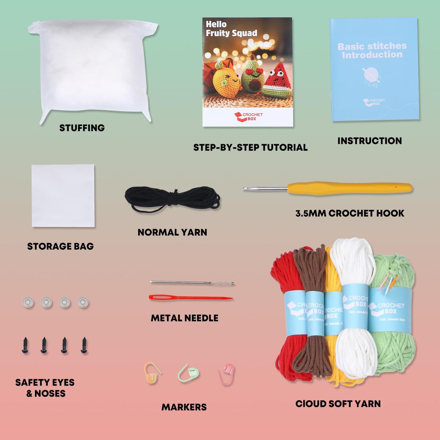 CROCHET BOX Complete Crochet Kit for Beginners - Highland Cow Crochet Kit, Include Video Tutorial, Instruction, Soft Yarn, Birthday Gift for Adults.