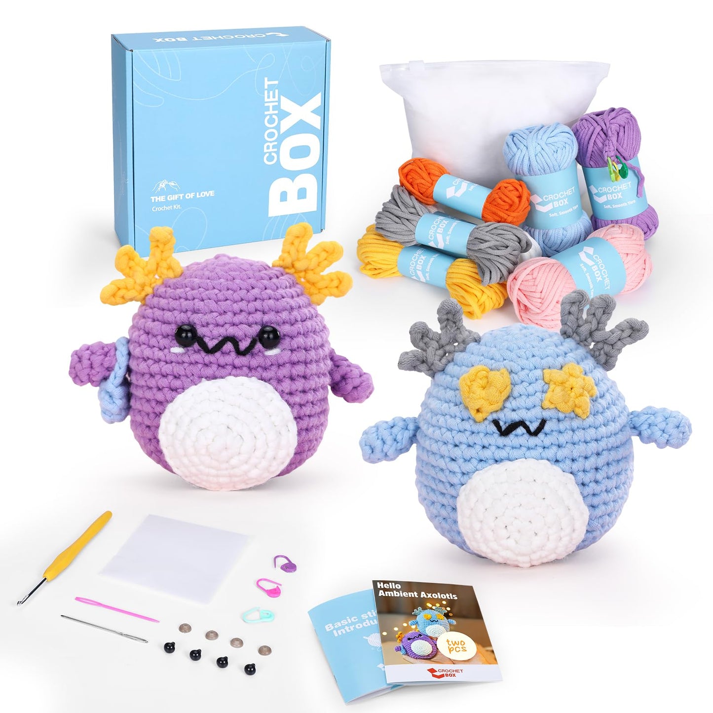 CROCHET BOX Complete Crochet Kit for Beginners - Highland Cow Crochet Kit, Include Video Tutorial, Instruction, Soft Yarn, Birthday Gift for Adults.