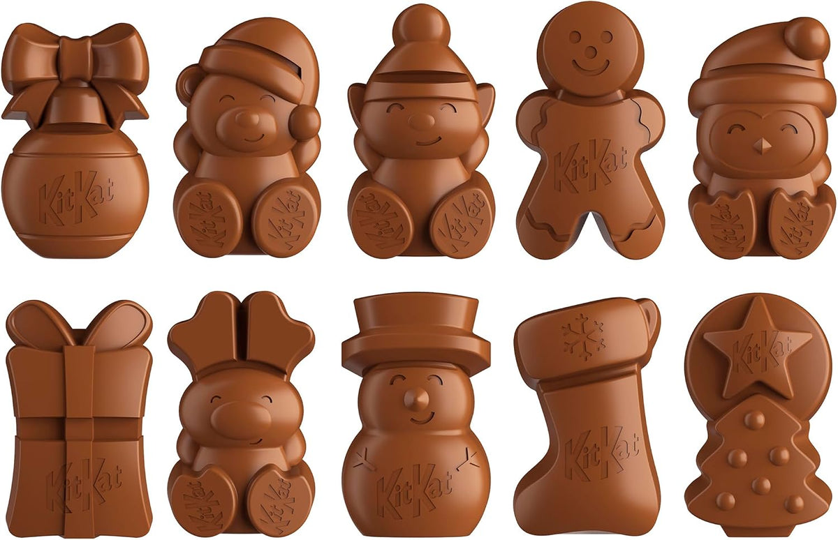 KitKat Christmas Friends Chocolate Figures Bulk Box, 100 Pieces, 820g