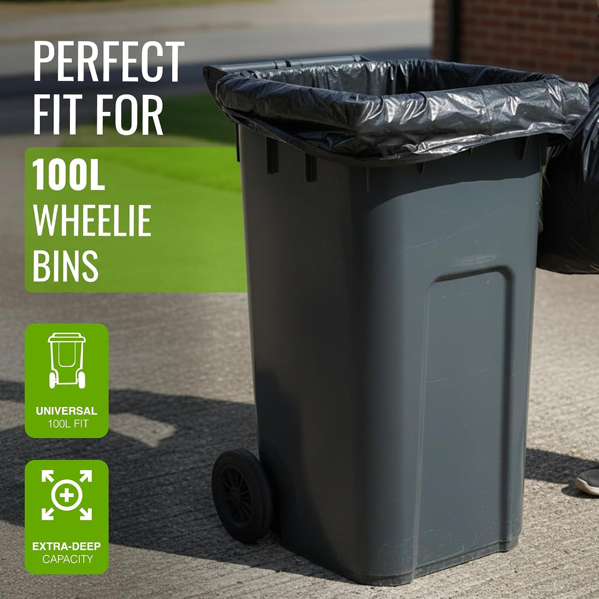 EcoBag Refuse Sacks, Recyclable & Leak Resistant, 100L Everyday (30µm)