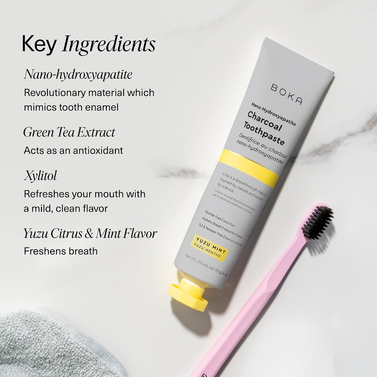 Boka Toothpaste - Fluoride Free Toothpaste, Nano Hydroxyapatite Toothpaste